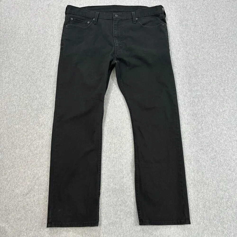 Levi's Straight Leg Jeans Men's W38 L30 Black High Rise Acubi Streetwear Denim